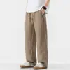 Ropa de Hombre Fengshe / Nuevo Estilo Primavera y Verano Lyocell Tencel Holgado Recto Americano Pantalones Casuales para Hombre Pierna Ancha Retro Japonés