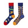 Calcetines asimétricos de diseño original AB para hombre y mujer, calcetines de algodón creativos de dibujos animados AB, estilo callejero de moda, personalidad