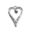 Colgante Corazón de Aleación de Plata Antigua Hecho a Mano 25x17mm 1.7g Corazón Corazón Corazón