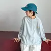 Ropa Refrescante y Transpirable Amigable con la Piel para Niños, Camisa Ligera de Algodón con Copos de Nieve de Manga Larga para Protección Solar de Primavera y Verano, Camiseta de Retazos Arcoíris para Niños Talla Mediana y Grande