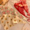 Pañuelo Triangular de Punto Floral Atmosférico para la Playa para Mujer, Cinta Estilo Francés, Moda Retro, Diadema Versátil Estilo Pastoral