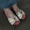 Sandalias Cuadradas de Verano para Mujer, Diseño de Nicho Estilo Francés, Sandalias de Deslizamiento con Tacón Medio Grueso
