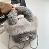 Bolso de felpa simple y elegante para mujer, versátil y lindo, con correa de cadena, se puede llevar como bolso de hombro, bolso cruzado o bolso de mano, ofreciendo un aspecto de alta gama, y también funciona como bolso de felpa para teléfono