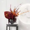 Novo vaso de flores de cerâmica estilo chinês, ornamento de flor vermelha, sala modelo, escritório de vendas de hotel, clube, decoração suave de entrada.