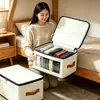 Caja de Almacenamiento Plegable de Venta Caliente Transfronteriza con Ventana Visible, Organizador de Ropa de Gran Capacidad, Caja de Almacenamiento de Tela para Armario de Dormitorio