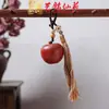 Chaveiro de Maçã de Jacarandá Vermelho Yiming Xianyuan Fruta Artificial de Madeira Maçã Vermelha Joia Pendente para Bolsa Presente