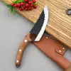 Procesamiento PersonalizadoJuego transfronterizo de anillos de dedo forjados, cuchillos de cocina, portátiles para acampar, afilados para despiezar y cortar carne, y cuchillos para deshuesar
