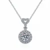 Ruixing Plata Cadena de Clavícula de Moda Europea y Americana Transfronteriza Colgante de Borla de Piedra Preciosa Moissanita Collar de Plata S925 para Mujer