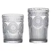 Envío gratis para dropshipping, vaso de vidrio con diseño de girasol de moda, vaso de vidrio en relieve de alta gama y único, perfecto para niñas, uso en el hogar en verano