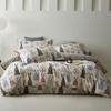 Conjunto de Quatro Peças de Algodão Escovado Estilo Pastoral de Outono e Inverno Estampado Moda Amigável à Pele Quente Capa de Edredom Lençóis e Cama de Algodão Puro