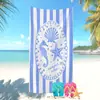 Toalla de Playa Azul Minimalista Artística Más Vendida en Amazon Transfronterizo Toalla de Baño con Estampado Creativo de Bikini