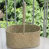008 Cesta de Algas Marinhas Zhanjiang com Alça Cesta de Flores Decorativa para Ano Novo Dia do Professor Adereço Multifuncional para Festival do Meio do Outono Cesta de Grama Trançada