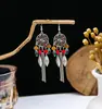 Pendientes de estilo nacional bohemio europeo y americano, pendientes largos de metal con borlas, pendientes de estilo exótico de moda, venta al por mayor