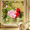 Cbccht138 Pegatina de Vidrio para Esquina de Ventana Floral y de Pájaros Transfronteriza Adhesivo Colorido de Doble Cara Pegatina Decorativa de Flor para Esquina de Vidrio Ultra Transparente