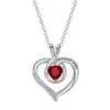Knn-440 Colar Coração Amor Eterno com Diamante para Mulheres, Kamanqi Corrente de Clavícula de Luxo Leve Transfronteiriça Atacado