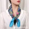 Bufanda Cuadrada Estampada Nueva de 70 cm para Adultos Mayores y Personas Mayores Bufanda Decorativa Diaria para el Cuello Bufanda Cuadrada de Algodón Cómoda para Mujer
