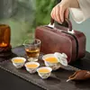 Juego de Té de Viaje de Porcelana Blanca Hecho de Jade Grasa de Oveja, Pequeños Regalos Prácticos para Clientes al Abrir, Souvenirs de Hotel, Logotipo Personalizado para Eventos