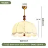 Araña de dormitorio vintage estilo francés con un toque retro y sofisticado, adecuada para sala de estar y comedor, con pantalla de tela de doble capa y cable colgante