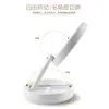 Espejo de Maquillaje Plegable Lámpara LED Espejo de Maquillaje Portátil de Doble Cara con Aumento Espejo con Luz Complementaria Recargable de Escritorio para el Hogar