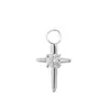 Pendientes de acero inoxidable transfronterizos, accesorios colgantes de estrella de cuatro puntas cruzada incrustada con circonita, accesorios de joyería DIY desmontables