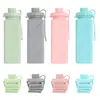 Taza de Agua Plegable de Silicona Transfronteriza Portátil para Exteriores Retráctil Asa Deportiva Botella de Agua con Diamantes Tetera