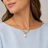 Colar de corrente de bambu com pingente de pérola grande, estilo clipe de papel simples, joia transfronteiriça europeia e americana, colar feminino punk fashion