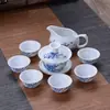 Conjunto de chá de cerâmica azul e branca, infusor de chá doméstico, gaiwan Kung Fu, conjunto completo de xícaras de chá simples, loja de fábrica atacadista transfronteiriça
