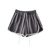 Europeu e Americano Cor de Contraste Pendurado com Shorts de Cintura Elástica Moda Feminina Novo Cordão Casual Hot Pants Moda Curto Trendy