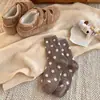 Meias Femininas de Cano Médio, Quentes para Outono e Inverno, Estilo Japonês com Bolinhas, Meias Longas de Caxemira, Versáteis para o Dia a Dia, Meias Longas Melard