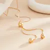 Collar de cuentas transfronterizo europeo y americano elegante en estilo minimalista, cadena de hueso de serpiente ajustable simple con borla en forma de Y