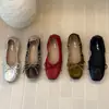 Zapatos Mary Jane vintage de estilo francés con lazo para mujer, nuevo modelo de verano 2026, zapatos planos de punta cuadrada sin cordones tipo ballet