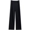 Pantalones con hebilla de estilo nacional chino para mujer, pantalón informal, holgado, de cintura alta y pierna ancha, de verano