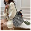 Bolso cubo a cuadros de gran capacidad Internet Red 2022 nuevo bolso de mujer versión coreana dulce bolso de hombro una generación de cabello