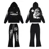 Sudadera con Estampado de Letras Hellstar Hellstar Conjunto de Pantalones Casuales Holgados para Hombre