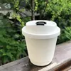 Copo de Café Descartável com Tampa para Bebida Quente Leite de Soja Chá com Leite Copo de Papel Kraft para Embalagem Comercial Yixu Bebida Fria Shihuai