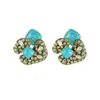 Pendientes vintage de turquesa, pendientes de nicho de alta calidad, pendientes de abanico con borlas y perlas de mariposa, nuevos pendientes de moda que combinan con todo para mujer.