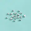 Cuentas Espaciadoras de Plata de Ley S925 Plata Lisa Patrón de Diamante Cuentas Pequeñas de Barril Cuentas Sueltas Poligonales Cuentas para Pulsera de Cuerda Hecha a Mano DIY