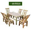 Silla de Bambú Hecha a Mano Mesa de Bambú Restaurante de Comida Rápida para Hot Pot Mesa de Té Mesa de Café Silla para Balcón en Casa Juego de Mesa y Silla de Ocio Silla con Respaldo