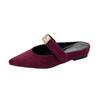 Chinelos Mule Apontados Estilo Francês para Mulheres, Novidade Outono 2025 Versáteis para Exterior com Salto Bloco, Sapatos Elegantes da Moda
