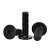 Tornillo para máquina de cabeza plana ranurada de acero inoxidable 304 negro, tornillo para máquina de cabeza plana delgada negro, tornillo para máquina de cabeza plana grande