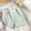 Pantaletas Finas Sin Costuras Estilo Japonés de Seda de Hielo con Corazón para Mujer de Cintura Media Talla Grande Transpirables Algodón Puro en la Entrepierna Sexy Triángulo de Chica