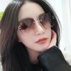 Gafas de Sol Irregulares sin Montura con Borde Cortado 2021 Nuevas Gafas de Sol de Moda Degradadas Ciber Celebratorias Gafas de Sol de Moda para Mujer