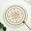 Mantel de Algodón Bohemio Tela Nórdica Tejido Borla Redonda Esterilla Hogar Cocina Aislamiento Térmico Anti-quemaduras Posavasos de Mesa