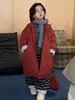 Casa del Queso Ropa Infantil Abrigo de Algodón para Niños 2025 Invierno Estilo Coreano Largo Espeso Abrigo de Algodón con Bolsa Cálido de Moda Infantil