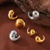 Pendientes de Acero Inoxidable con Diseño de Coma Hueca de Nicho de Moda Pendientes Creativos Pendientes de Acero Inoxidable Dorados en Oro de 18K