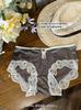 Braguitas de algodón antibacterianas para mujer, estilo chino, de encaje sexy, de cintura media, tentación, con entrepierna abierta.