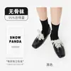 Calcetines de algodón para mujer, calcetines de media pantorrilla para otoño e invierno, calcetines largos de color liso, calcetines 100% algodón para mujer, calcetines versátiles sin costuras