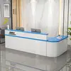 Escritorio de Recepción Clásico, Mostrador de Bar Elegante y Lujoso, Mostrador para Farmacia, Tienda de Maternidad y Bebés, Gabinete de Esquina Lacado, Mesa de Almacenamiento de Moda para Empresa