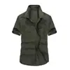 Camisa de Manga Corta para Hombre de Verano Camisa Casual de Algodón para Hombre Camisa de Media Manga 8808 Camisa de Manga Corta de Algodón Puro para Hombre