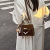 Bolso Pequeño de Mano Retro Otoñal para Mujer 2025 Nueva Moda Aspecto Elegante Casual Simple Bolso Cruzado Bolso Cuadrado Pequeño